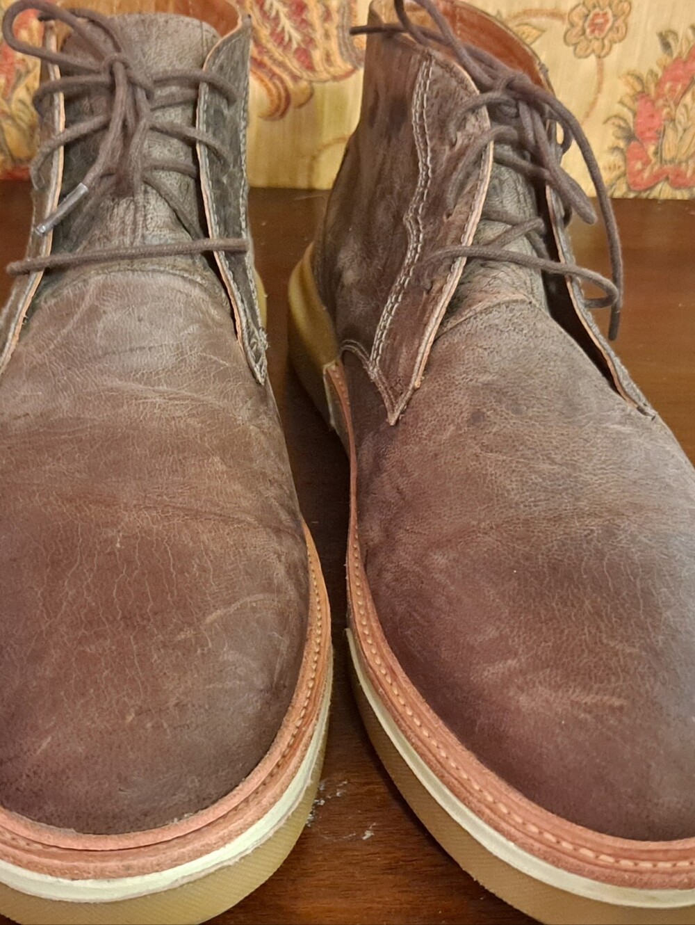 Lucchese After Ride Men's Brown Suede Chukka Boots - Casual Lace-Up Sz 12 W - Picture 3 of 8